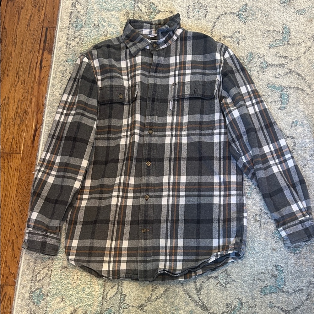 Carhartt Black and Gray Plaid Casual Shirt